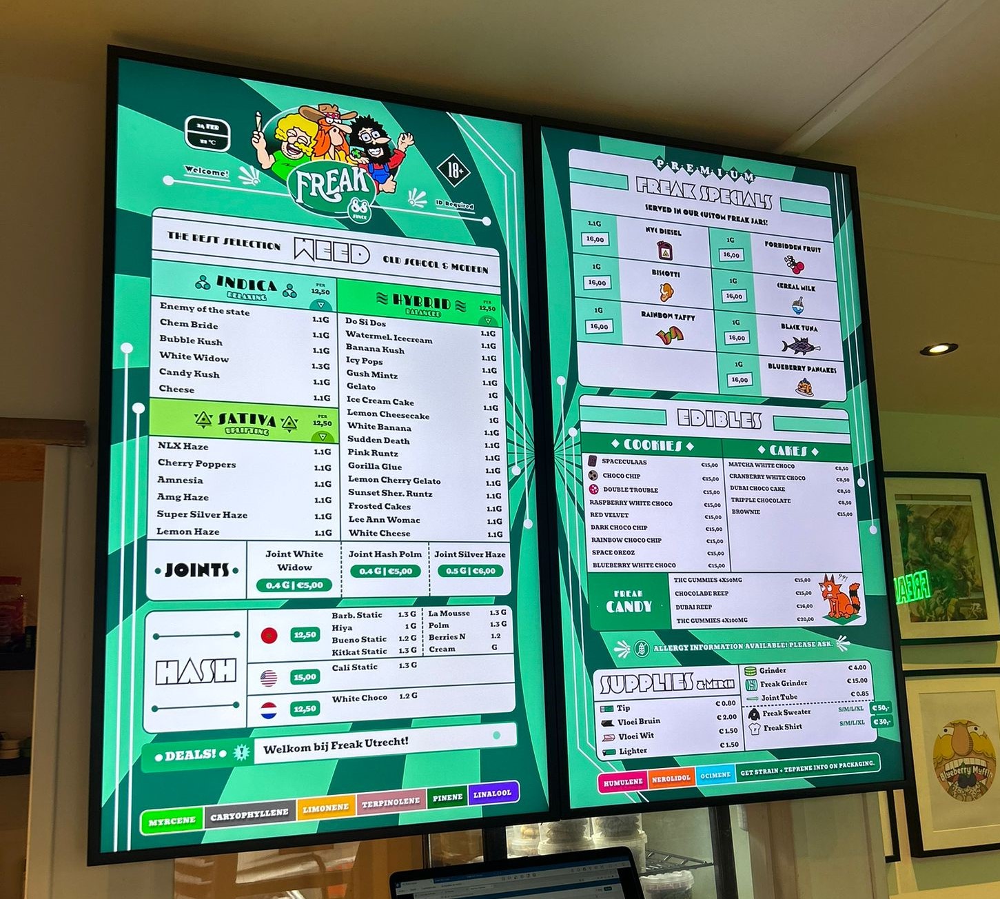 Een voorbeeld van een gekoppelde digitale prijslijst